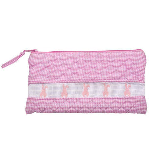 Smocked Pink Bunny Accessory Pouch-Bags-[product_category]-Whatsoever Things