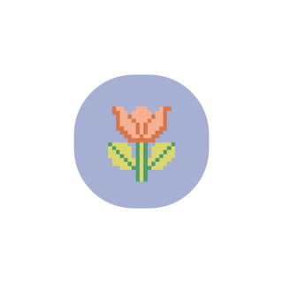 French Tulip Mini Needlepoint Canvas | Beginner-Friendly Printed Canvas | 18 Mesh