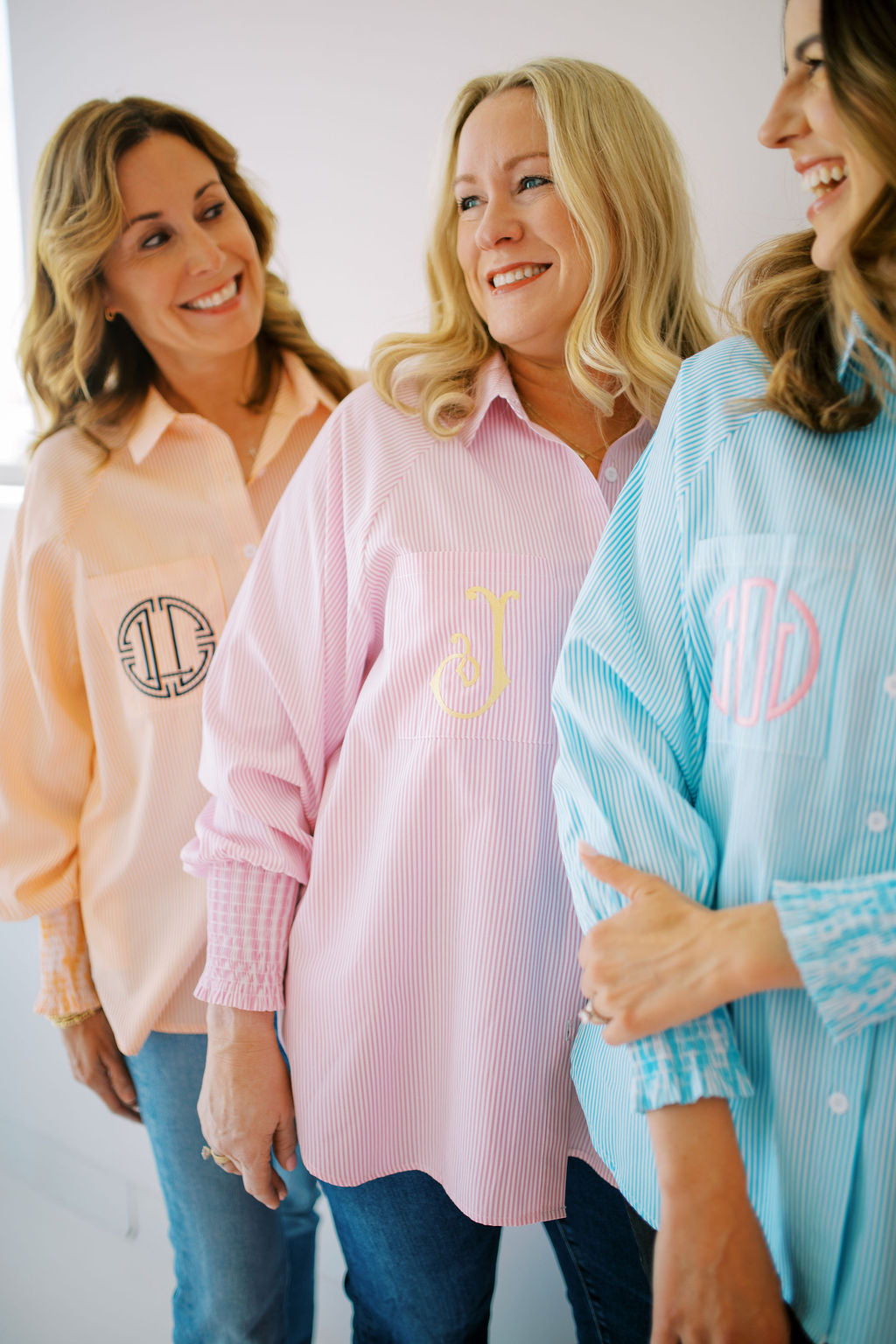Smocked cuff boyfriend shirt