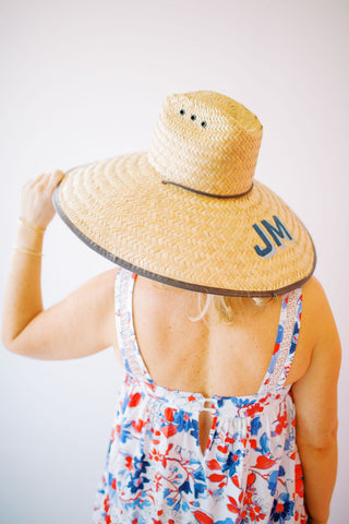 Monogrammed Straw Hat-Hat-[product_category]-Whatsoever Things