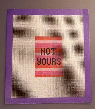 Not Yours Luggage Tag Needlepoint Canvas | Hand-Painted 14 Mesh Canvas