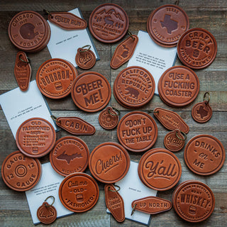 Use a F*cking Coaster Leather Coaster-Drinkware-[product_category]-Whatsoever Things