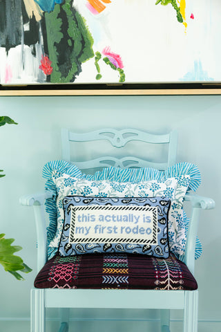 First Rodeo Needlepoint Pillow-Pillows-[product_category]-Whatsoever Things