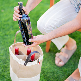 Bodega 4-Bottle Jute Wine Tote Customizable-Drinkware-[product_category]-Whatsoever Things