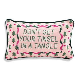 Tinsel in a Tangle Needlepoint Pillow-[product_category]-Whatsoever Things