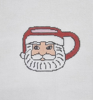 Santa Mug Handpainted Needlepoint Canvas