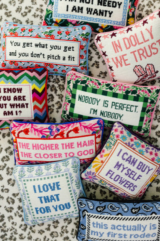 Get What You Get Needlepoint Pillow-[product_category]-Whatsoever Things