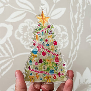 Chloe Christmas Tree Watercolor Acrylic Ornament-[product_category]-Whatsoever Things