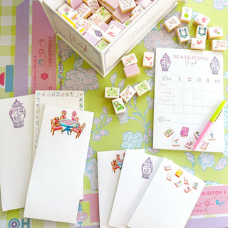 Dogs Playing Mahjong Notepad-[product_category]-Whatsoever Things