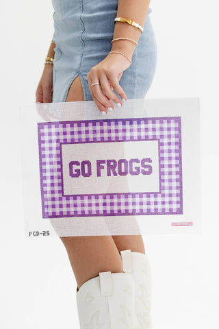 Go Frogs (TCU) Handpainted Needlepoint Canvas