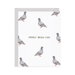 Merci Beau-coo Pigeon — French Pun Thank You Card