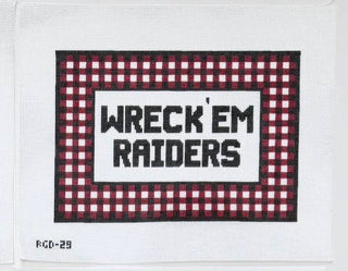 Wreck'em Raiders (Texas Tech) Handpainted Needlepoint Canvas