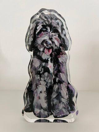 "Golden Doodle Chocolate Shaggy"  acrylic shelfie