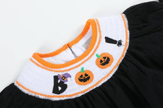 Black and Orange Boo Halloween Romper-Baby & Kids Clothing-[product_category]-Whatsoever Things