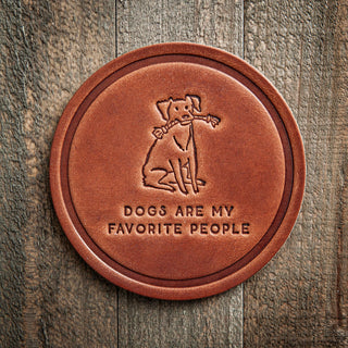 Dogs Are My Favorite People Pets Leather Coaster