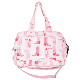 Light Pink Western Boots Weekender Bag-Bags-[product_category]-Whatsoever Things