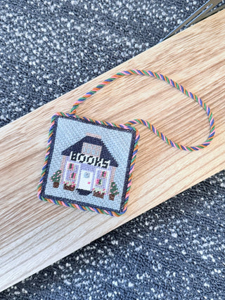 Mini Bookshop Hand-Painted Needlepoint Canvas