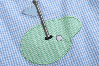 Blue Gingham Golf Hole Shortall-Baby & Kids Clothing-[product_category]-Whatsoever Things