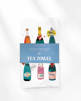 Kitchen Tea Towel | Fun Champagne Bottles-Towels-[product_category]-Whatsoever Things