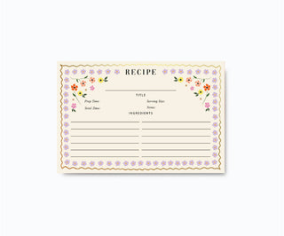 Mosaic Floral Recipe Cards