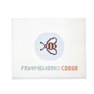 Farmhouse Bee Mini Needlepoint Canvas | Beginner-Friendly Printed Canvas | 18 Mesh