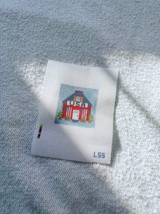 USA Mini House Hand-Painted Needlepoint Canvas