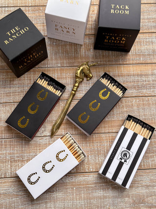 Black Oversized Horseshoe Matches with Gold Foil-Lighters & Matches-[product_category]-Whatsoever Things