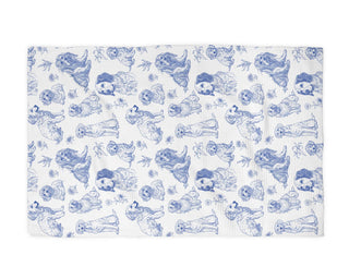 Dog Colorful Stripe Blue Kitchen Towel Blue Preppy