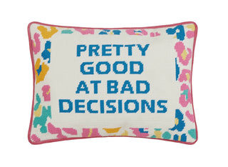 Pretty Good Embroidered Needlepoint Pillow-Throw Pillows-[product_category]-Whatsoever Things