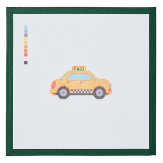 Vintage Checker Taxi Needlepoint Canvas