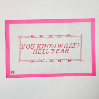 Cheeky Saying Bow Needlepoint Canvas 13 Mesh 10x6”