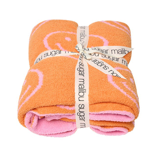 Happy Face & Lightning Plush Throw Blankets