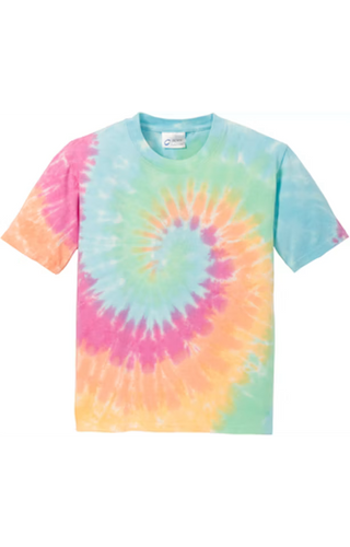 Tie Dye Youth Short Sleeve T-Shirt with Personalized Heart Name Design