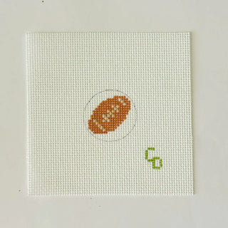 Mini 1” Round Football Needlepoint Canvas, 18 Mesh, Keychain