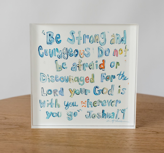 "Joshua 1:9" acrylic shelfie