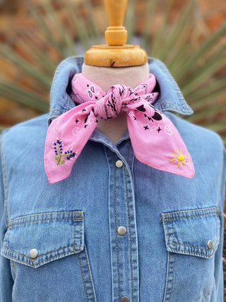 Embroidered Texas Bluebonnet Bandana-Accessories-[product_category]-Whatsoever Things