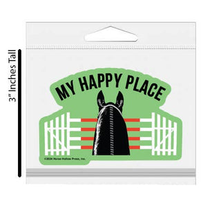 3" Waterproof My Happy Place Jumper Funny Horse Sticker-Stickers-[product_category]-Whatsoever Things