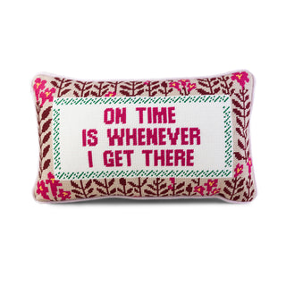 On Time Needlepoint PIllow-[product_category]-Whatsoever Things
