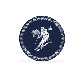 Navy Skier Dessert Jasperware Paper Plate - 8 pack