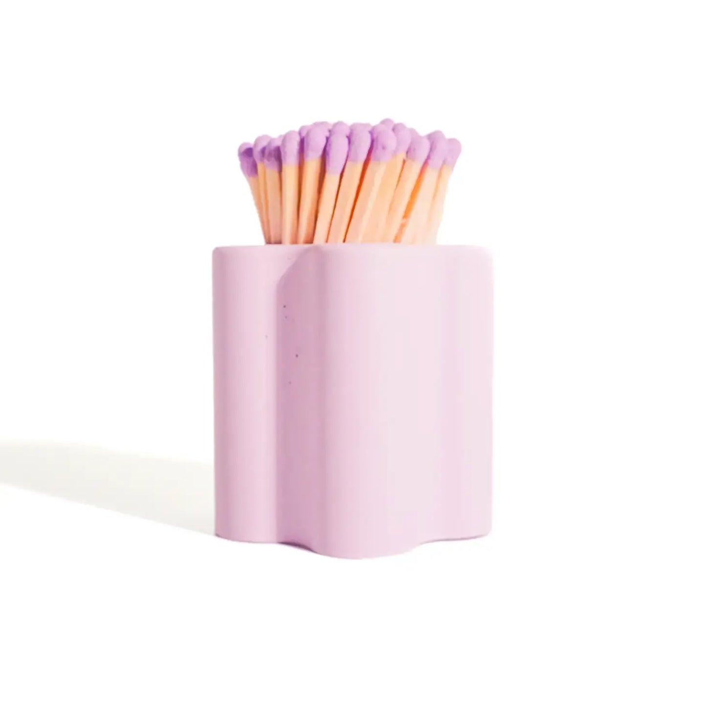 Pastel Flower Vessel with Colorful Matchsticks: Purple