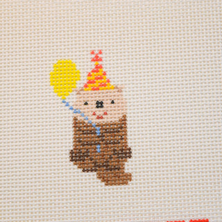 Party Animals - Otter Painted Needlepoint Canvas