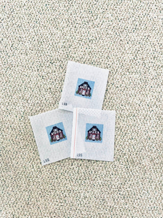USA Mini House Hand-Painted Needlepoint Canvas