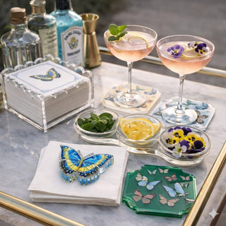 Boxed Acrylic Coaster Set of 4, Butterfly