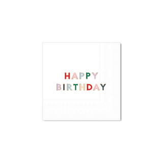 HAPPY BIRTHDAY beverage / cocktail napkins-Napkins-[product_category]-Whatsoever Things