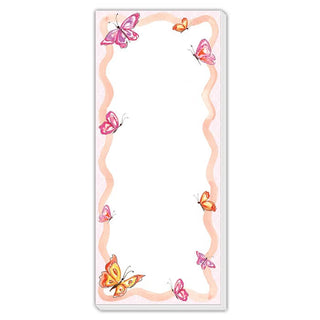 Handpainted Pretty Butterfly Border Skinny Notepad-Notebooks & Notepads-[product_category]-Whatsoever Things