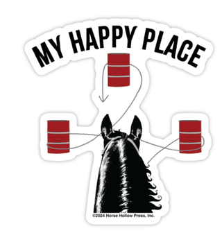 3" Waterproof My Happy Place Barrel Racing Horse Sticker-Stickers-[product_category]-Whatsoever Things