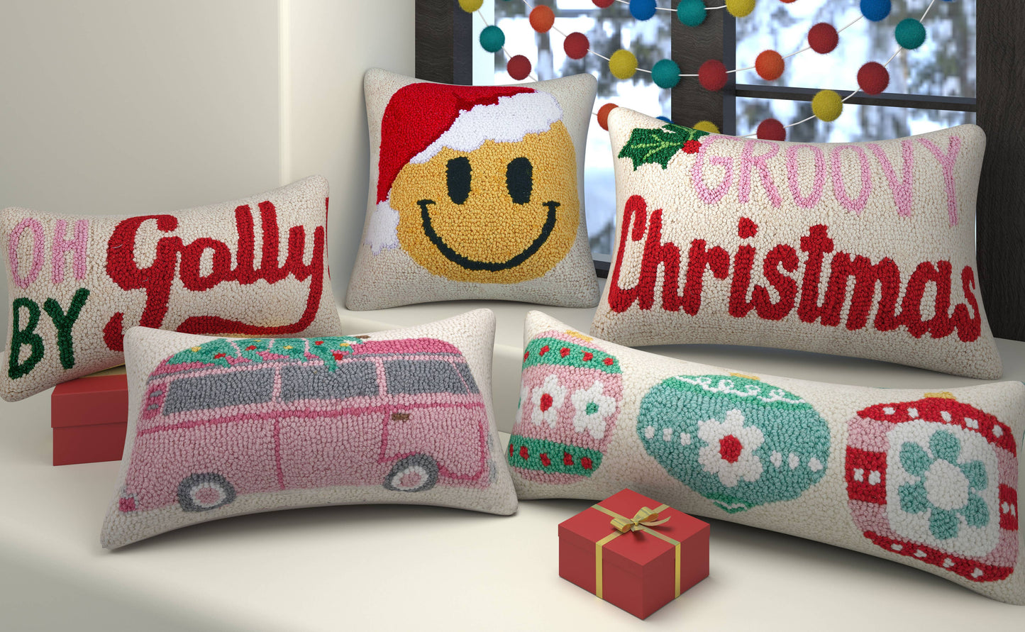 Groovy Ornaments Hook Pillow