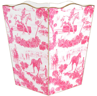 Equestrian Toile Waste Basket-Office Supplies-[product_category]-Whatsoever Things
