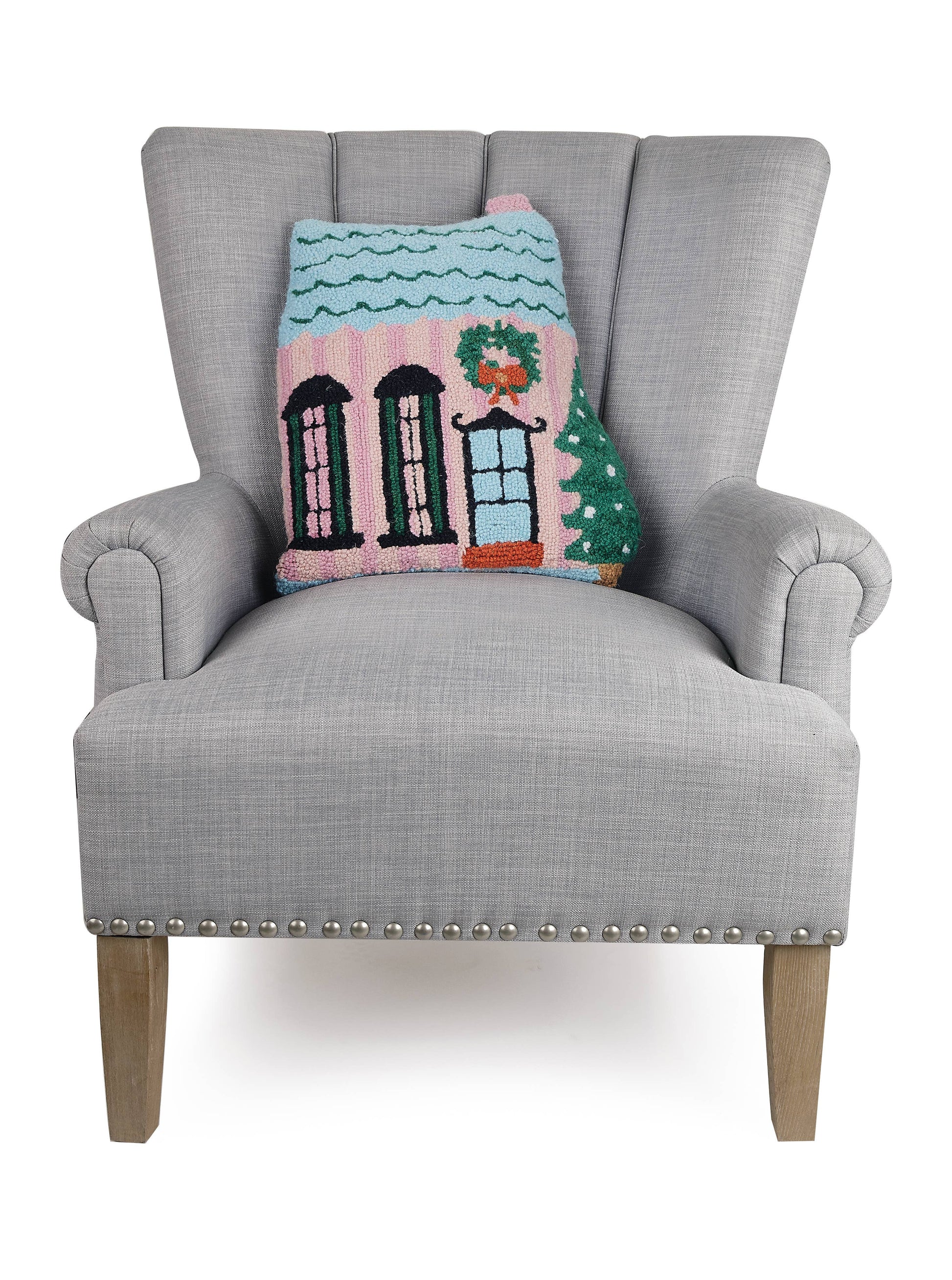 Holly Stripe Shaped House Hook Pillow-Pillows-[product_category]-Whatsoever Things