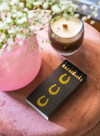 Black Oversized Horseshoe Matches with Gold Foil-Lighters & Matches-[product_category]-Whatsoever Things